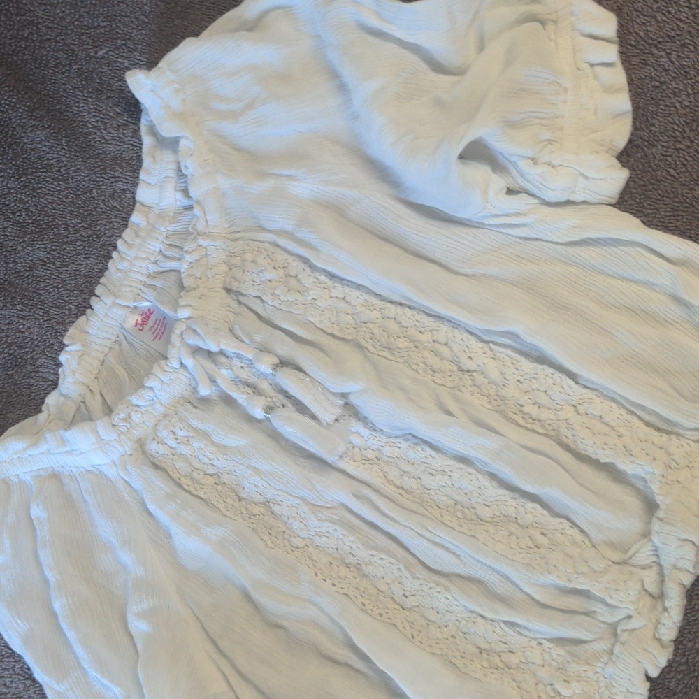 Justice white bohemian top